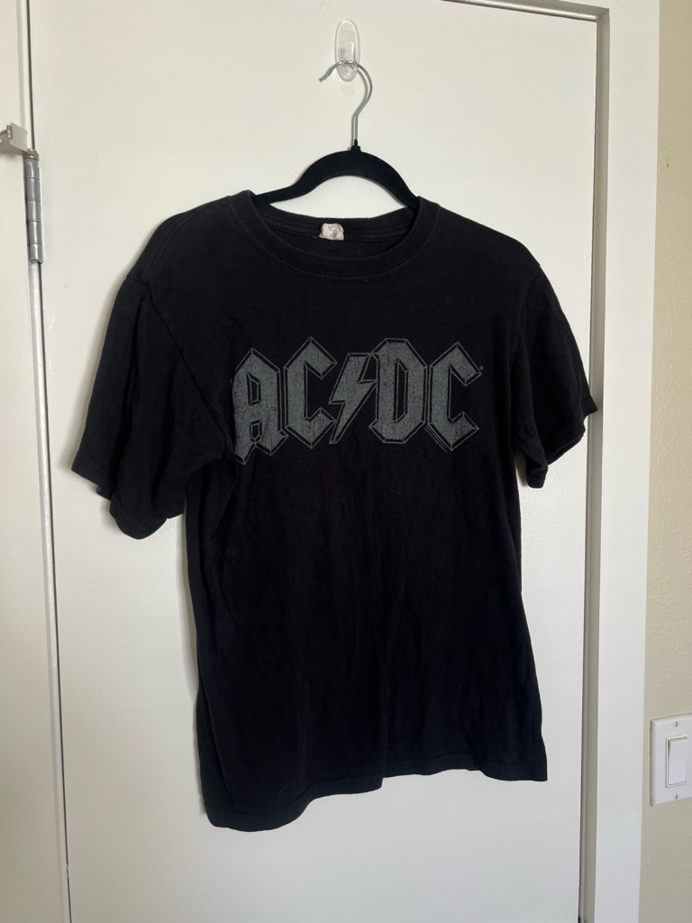 AC/DC Black T-Shirt with Light Gray Graphic